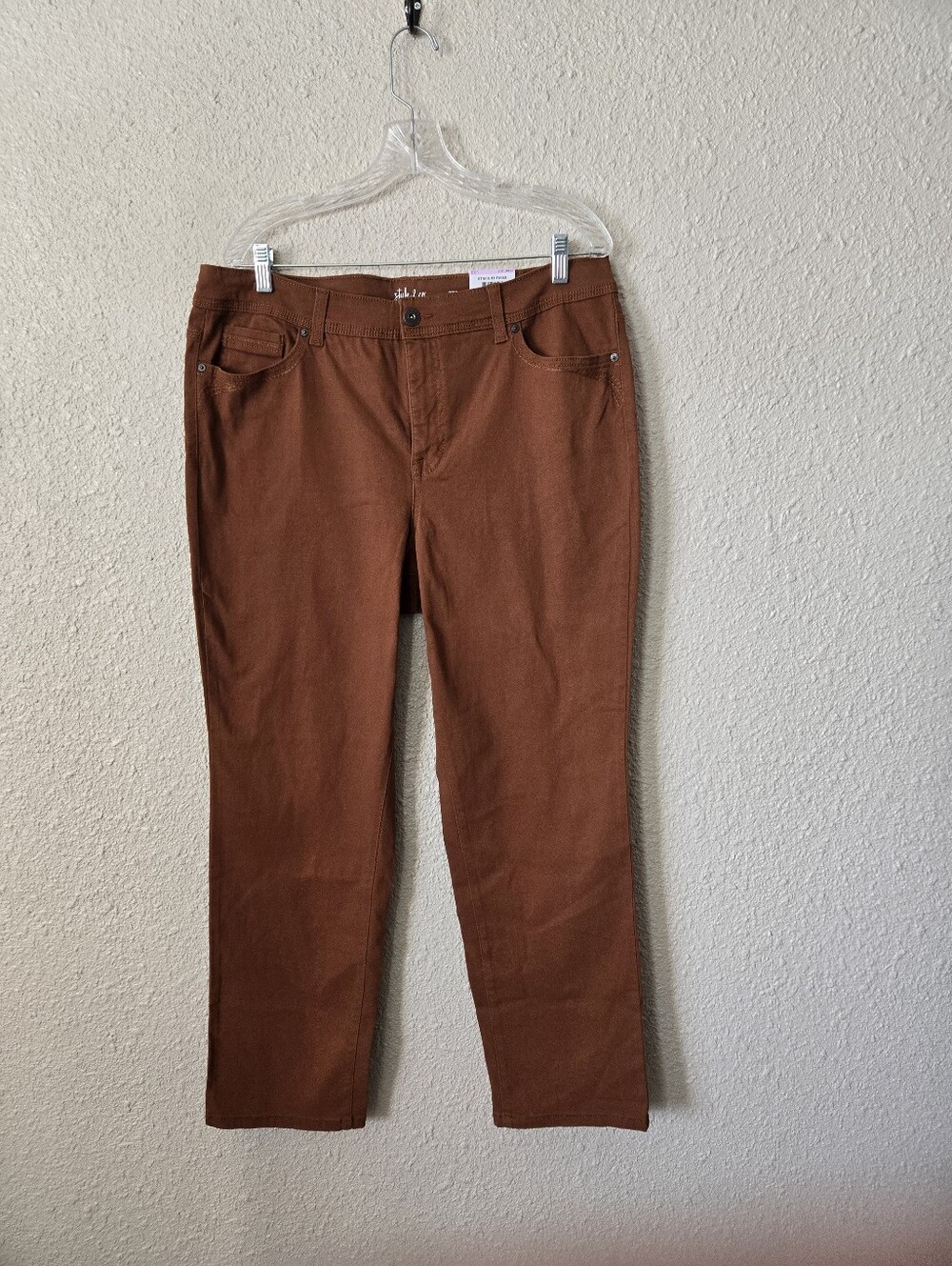 Style & Co Hi Waist Tummy Control Pants Plus Size 16S New With Tags #2B100